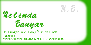 melinda banyar business card